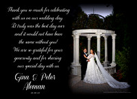 Gina & Peter's Thank yous
